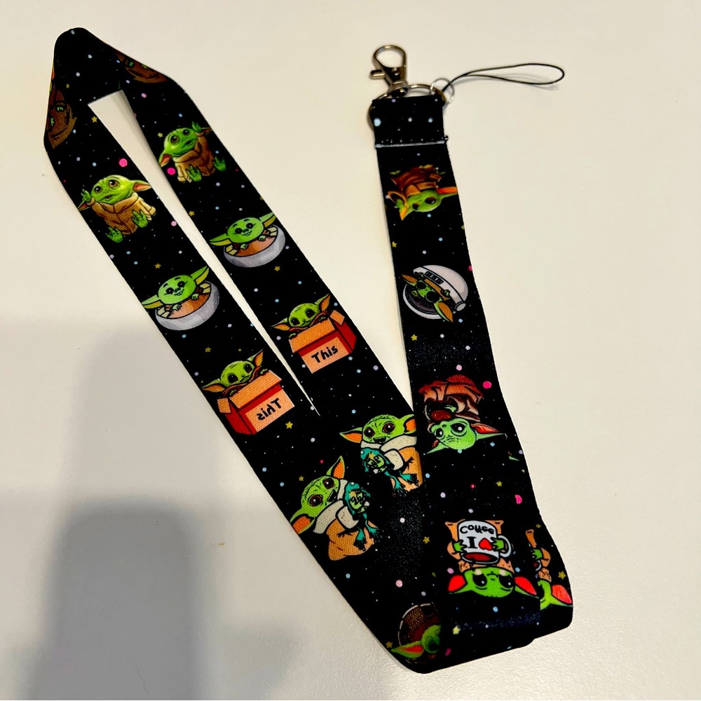 Baby Yoda Grogu The Mandalorian Pin Trading Lanyard w/Card Clip & Loop‎ (NEW!)